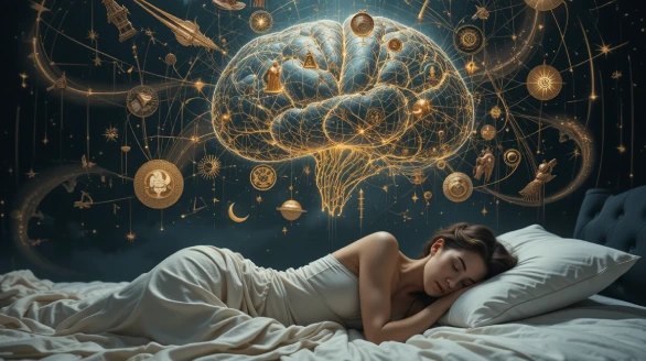 mujer durmiendo en cama con pensamientos oniricos y sueños recurrentes